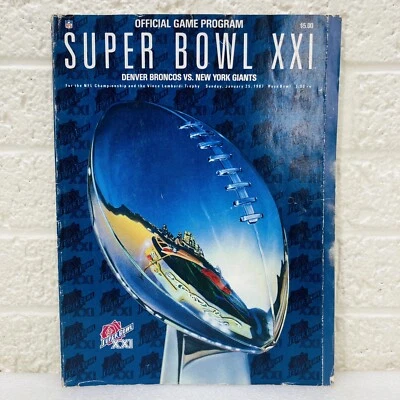 Super Bowl XXI Official Game Program 1987 New York Giants vs Denver Broncos •VG‼ - Image 1 of 4