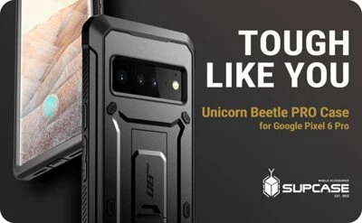 SUPCASE for Google Pixel 6 Pro 6.7", Built-in Screen Case Rugged Kickstand Cover - Image 1 of 4