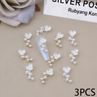 3Pcs/Bag Gentle Pearl Flower Nail Art Charms Alloy Decoration Nail Art Acces _cn