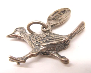 VTG STERLING SILVER CHARM ROAD RUNNER LAS VEGAS NEVADA TAG 3-D - Picture 1 of 3