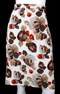 DOLCE & GABBANA Multicolor Floral Print Silk High-Waisted Pencil Skirt 46