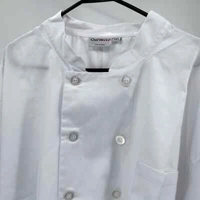 Chef Works Men Le Mans White Long Sleeve Chef's Coat US Restaurant Size 3X - Image 1 of 4