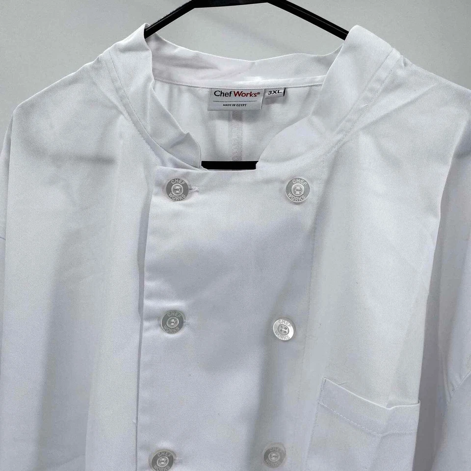 Chef Works Men Le Mans White Long Sleeve Chef's Coat US Restaurant Size 3X - Image 1 of 4