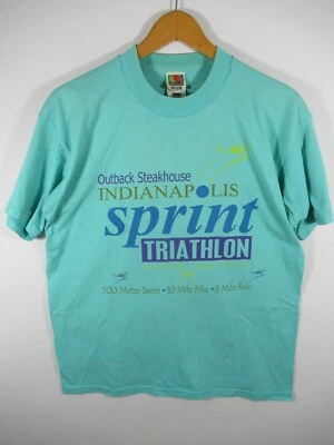 Vintage 90s Indianapolis Indiana Triathlon T-Shirt Adult L Eagle Creek Park 1998 - Image 1 of 4