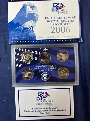 2006 Clad State Quarter 5 Coin Proof Set w/ OGP & COA - Image 1 of 3