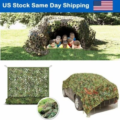 Camo Netting Woodland Military Camouflage Mesh Netting Camping Hunting Car Cover - Image 1 of 4
