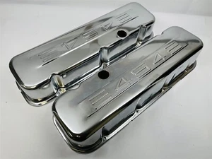 1965-95 Chrome Big Block Chevy Tall 454 Logo Valve Covers BBC GM Hot Street Rod - Picture 1 of 4