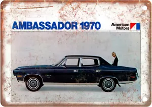 Insegna metallo 1970 American Motors AMC Ambassor pubblicità auto d'epoca look retrò A12751 - Foto 1 di 2