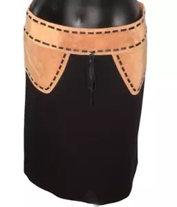 Falda Tomaso Stefanelli Talla 44 EUR (L US) Lana Cuero Recta y Lápiz - Imagen 1 de 6