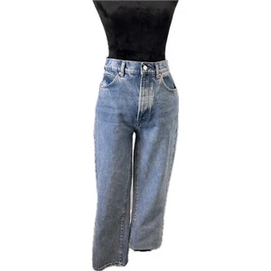 High Waisted Mom Jeans Acid Wash Denim Straight Leg Women's Jeans - Picture 1 of 7