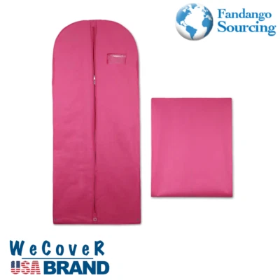 64" Clothes Cover Garment Storage Bags Travel Coat Long Dress Bags Color Pink - Image 1 of 3