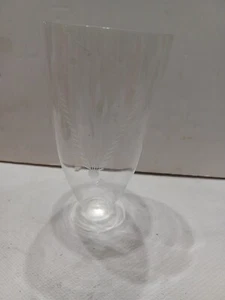 8" Tall Glass Hurricane Lamp Shade Globe Chimney Etched Wheat Flower 1.5"  - Picture 1 of 11