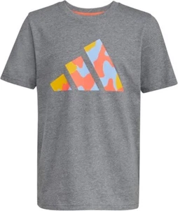 Adidas Boys' Logo T-shirt Charcoal Gray Small (8) Char grey 063 AA7688 AH23 JC - Picture 1 of 5