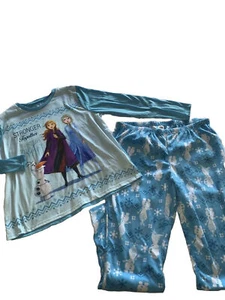 Girls Frozen (2) Pc Pajama Set Anna Elsa NWOT Sz XL top and bottom Disney - Picture 1 of 5