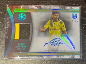 22/23 Topps Museum UEFA Champions Karim Adeyemi Patch Auto /75 Borussia Dortmund - Bild 1 von 2