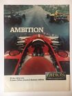 Open-Wheel Racing Hilton Hotels 1985 Vintage Print Ad 8x11 Inches Wall Decor