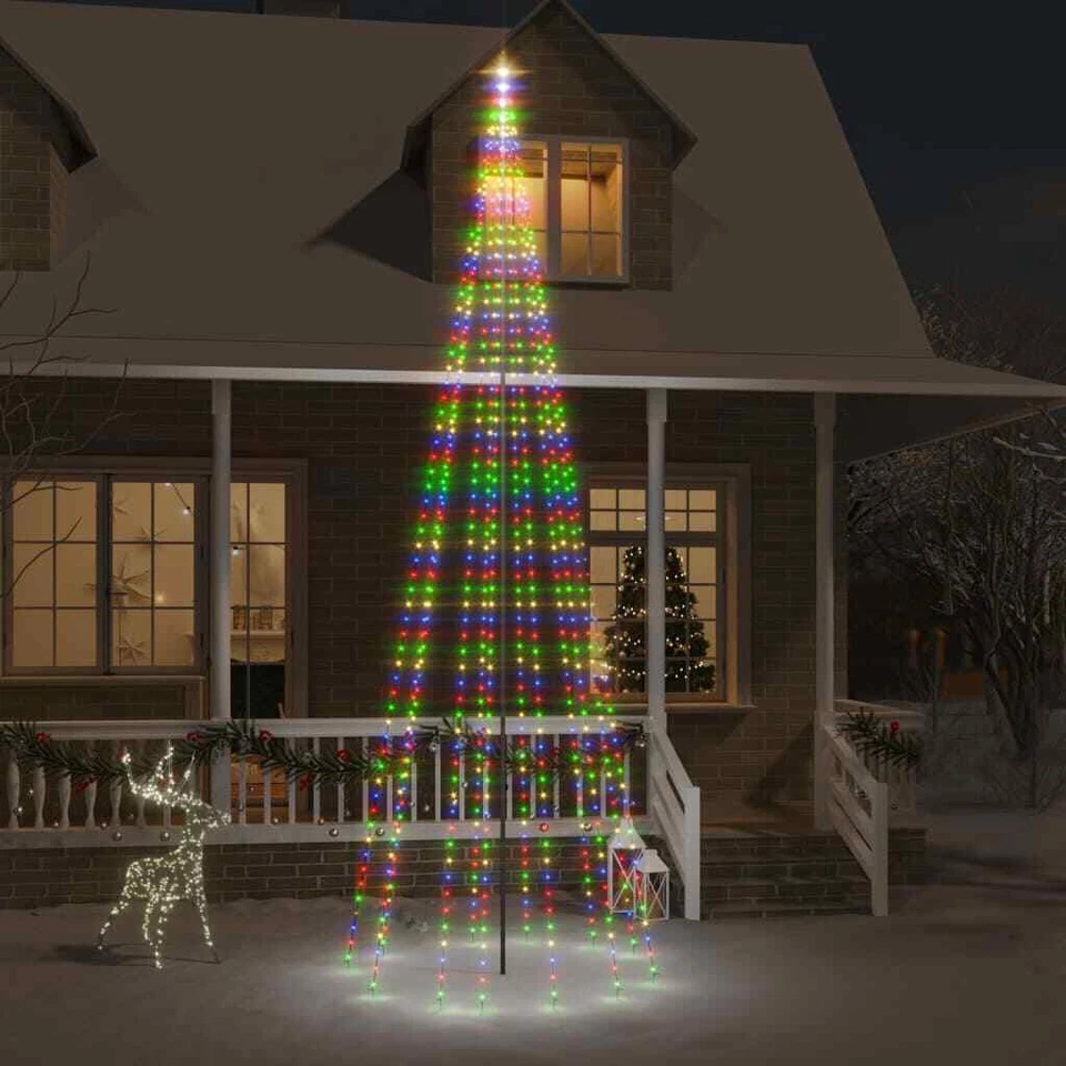 Albero di Natale a LED  Pennone Colorato 732 LED 500 cm Esterno 8 Funzioni - Immagine 1 di 4