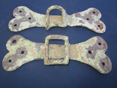 2 jeux arrêts contre - volets intérieurs ouvragée motif coeur fer peint ancien - Photo 1/4