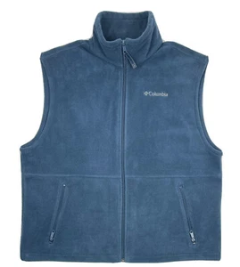 Columbia Hombres Vellón Cremallera Completa Chaleco Talla L Chaqueta Senderismo Esquí Aire Libre Azul - Imagen 1 de 7