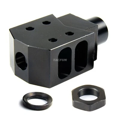 TACFUN ALL Steel Compact Tanker Style Muzzle Brake 1/2x28 Pitch for .223/22lr 556