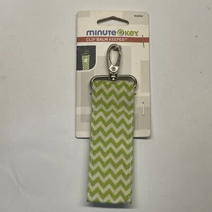 Minute Key Clip On Lip Balm Chapstick Holder Key Wristlet Zinc Keychain Green - Picture 1 of 6