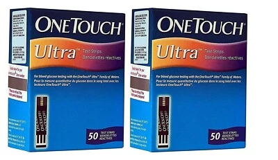 50x2 One Touch Ultra Tiras reactivas de azúcar en la sangre Paquete de 100 ti...