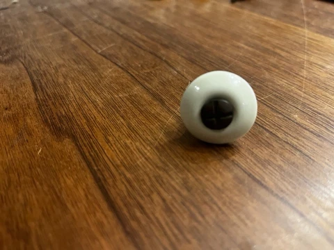 Ethan Allen Drawer Pull White Knob w/ Screw Porcelain 1" Cover