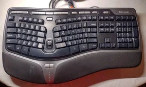 Microsoft Natural Ergonomic Wired Keyboard 4000 V1.0 KU-0462 w/ Riser Ships Free - Picture 1 of 6