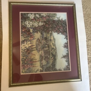 Glynda Turley 1992 Limited Print The Flower Garden Signed Framed 24x28 1977/2500 - Picture 1 of 9
