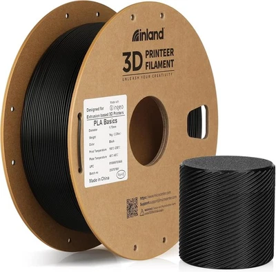 PLA Basics Filament 1.75mm 1KG Black +/-0.02mm Accuracy Neatly Wound - Image 1 of 4