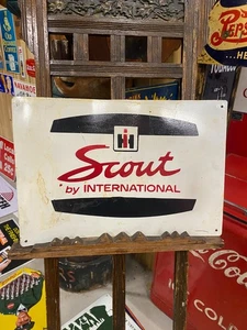 International Harvester IH SCOUT bemaltes Blechschild GAS ÖL AUTO FARM 22" x 15" - Bild 1 von 10