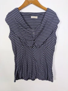 Blusa Babydoll Anthropologie Pilcro Henley Para Mujer M Manga Corta Top Rayas  - Imagen 1 de 9