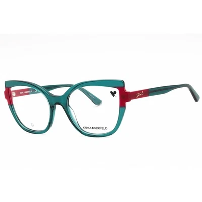 Karl Lagerfeld Women's Eyeglasses Green/Cherry Acetate Cat Eye Frame KL6132 317 - Image 1 of 2