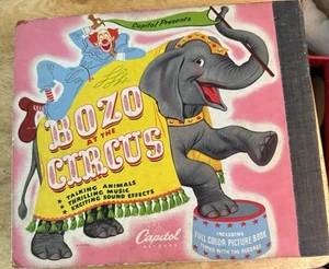 VTG 1946 BOZO At The Circus Vinyl set 78rpm + 20 pg AUDIO BOOK Capitol Record - Picture 1 of 8