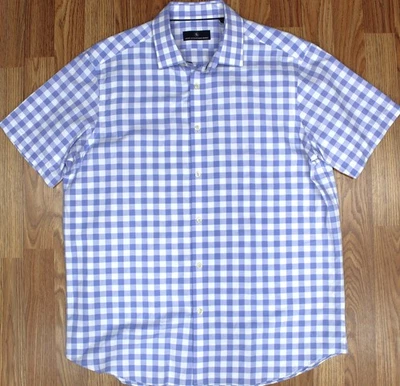 CAMISA DANIEL CREMIEUX REGULAR FIT 100% ALGODÓN CUADROS AZUL Y BLANCO GRANDE, L Foto 1 de 4
