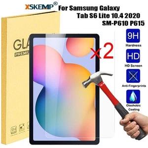 2Pcs Samsung Tab S6 Lite 10.4 P610 / P615 Tempered Glass Screen Protector Clear - Picture 1 of 17