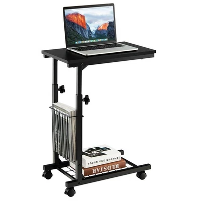 C-shape Sofa End Side Table Compact Snack Table for Living Room Bedroom Black - Image 1 of 4