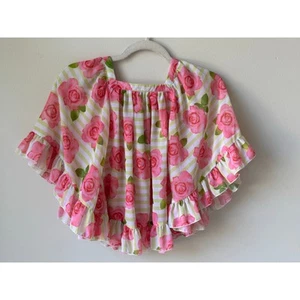 Kate Mack Little Girls Size 4 Rose Cover Up Top Floral Caftan Pink Fun! - Picture 1 of 10