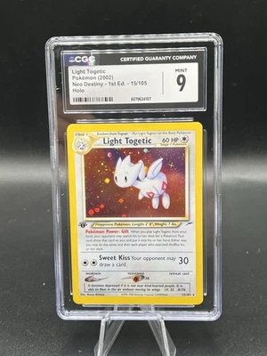 CGC 9 Light Togetic 1st Edition Holo Rare Neo Destiny 2002 Pokemon Card #15 - Image 1 of 2