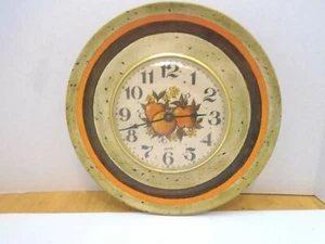 RELOJ DE PARED ESPARTUS de colección metal MEDIOS DE SIGLO Moderno COCINA FRUTA flores batería - Imagen 1 de 6