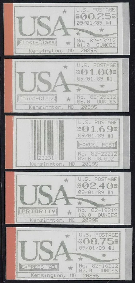 CVP11a - CVP15a Scarce Computer Vended Postage Set Mint NH Cat $57.50 - Image 1 of 1