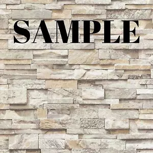 3D Grey Beige Slate Stone Wallpaper Sandstone Brick Effect Rustic Textured - Picture 1 of 3