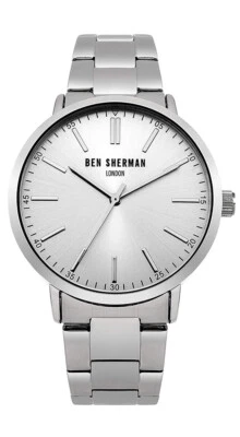 Reloj de cuarzo para hombre Ben Sherman London acero inoxidable esfera plateada WB061SM Foto 1 de 4