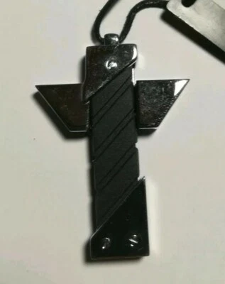 PENDENTE CIONDOLO ZOPPINI CROCE ACCIAIO INOX e GOMMA NUOVO ref. U1084.0005 - Immagine 1 di 4