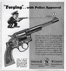 1938 Smith & Wesson Police Revolver Series Ad #1 "Forging" Original Print Ad - Picture 1 of 1