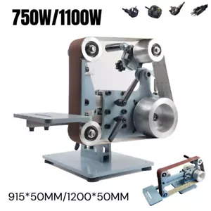 110/220V 35"/47"X2" Electric Belt Sander Machine Grinding DIY Polisher Sharpener - Picture 1 of 14