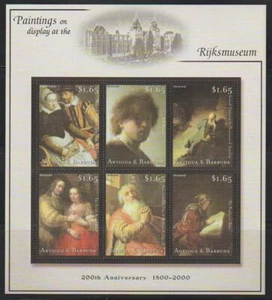 ANTIGUA & BARBUDA 2000 STAMPS ANNIV RIJKS MUSEUM PAINTINGS SS MNH - ANT787 - Picture 1 of 1