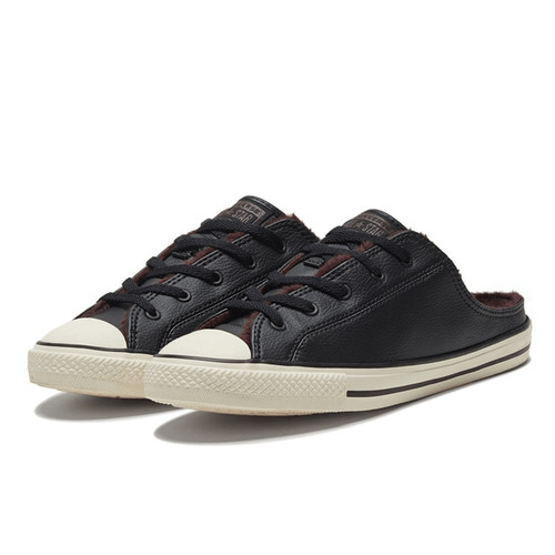 Sneaker Converse All Star nere ribes delicate pelliccia sintetica mules slip on donna 7