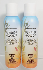 2 SUNRISE WOODS Bath & Body Works Cleansing Body Mousse 5.3 oz New Fast Shipping