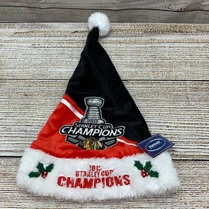 Forever Collectibles Blackhawks Santa Hat 2013 Stanley Cup Champions NWT - Picture 1 of 10